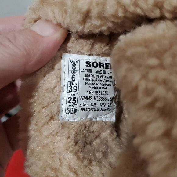 Sorel Go Mail Run Natural Fuzzy Slides in Tan Size 8 - Picture 8 of 10